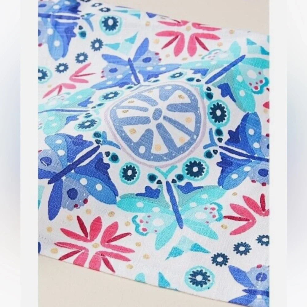 Anthropologie Nesma Butterflies Floral Cotton Napkins, Set of 4